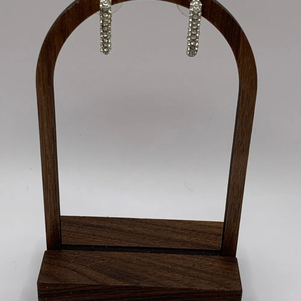 Minimalist Rectangular Crystal Earrings